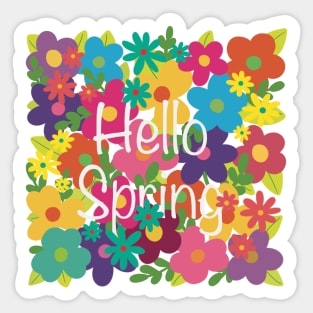 Hello Spring in Pink Sticker